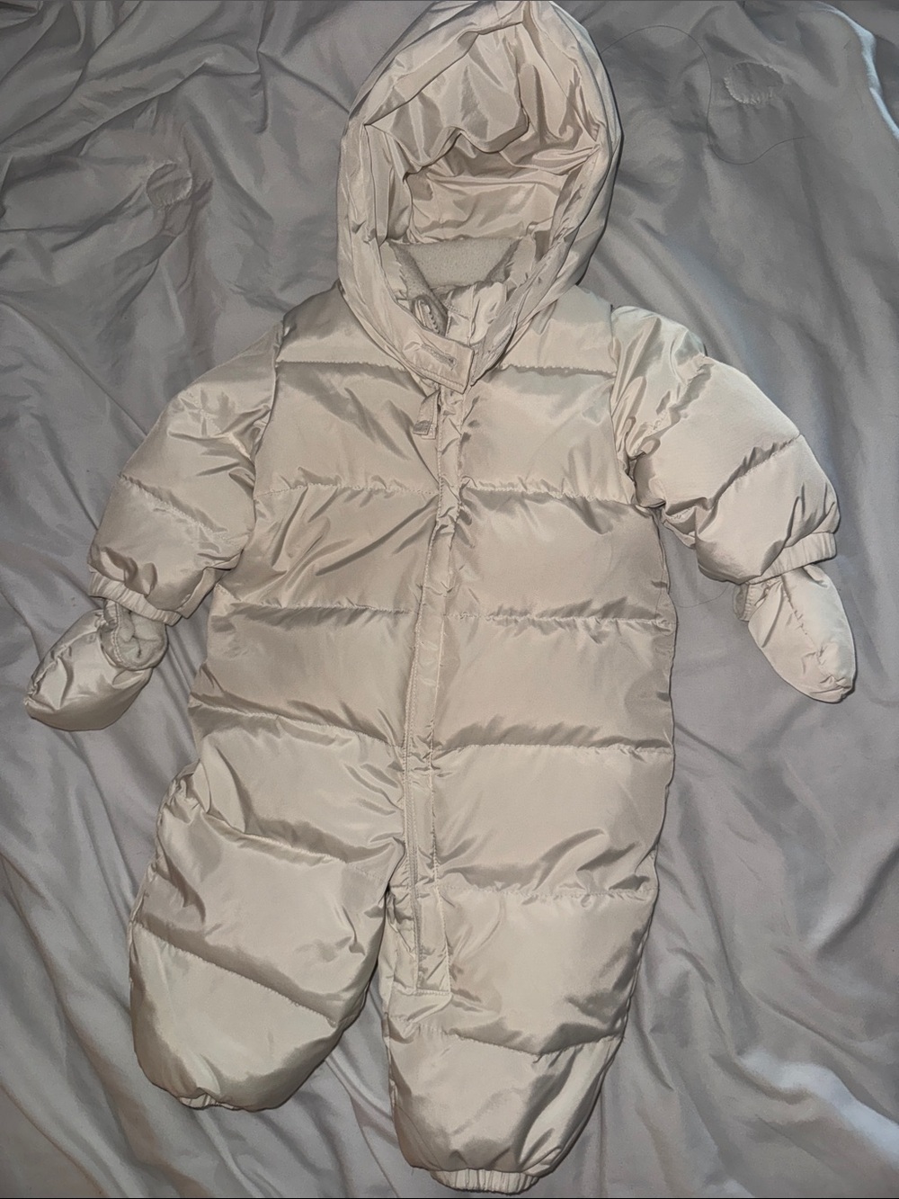 GAP Baby Ivory Hooded One-Piece Snowsuit